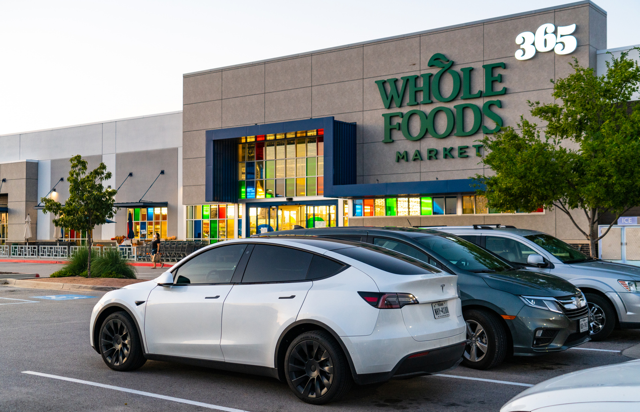 Tesla Parked at Whole Foods in Cedar Park Texas