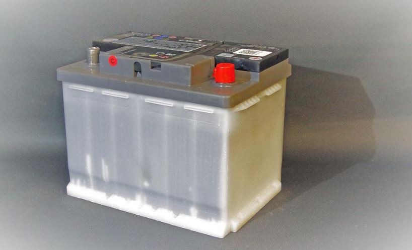 plastic case of a car battery