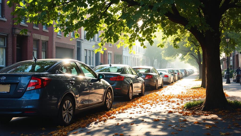 avoid parking near foliage